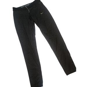 Nike Dri-Fit Performance Foldover Printed Tights, Med, Black & Gray